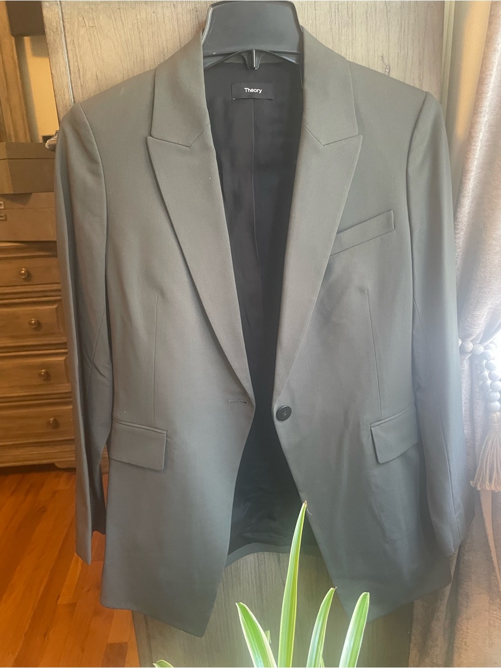 Theory Black Women's Blazer with Branded Label